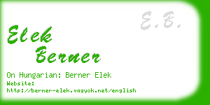 elek berner business card